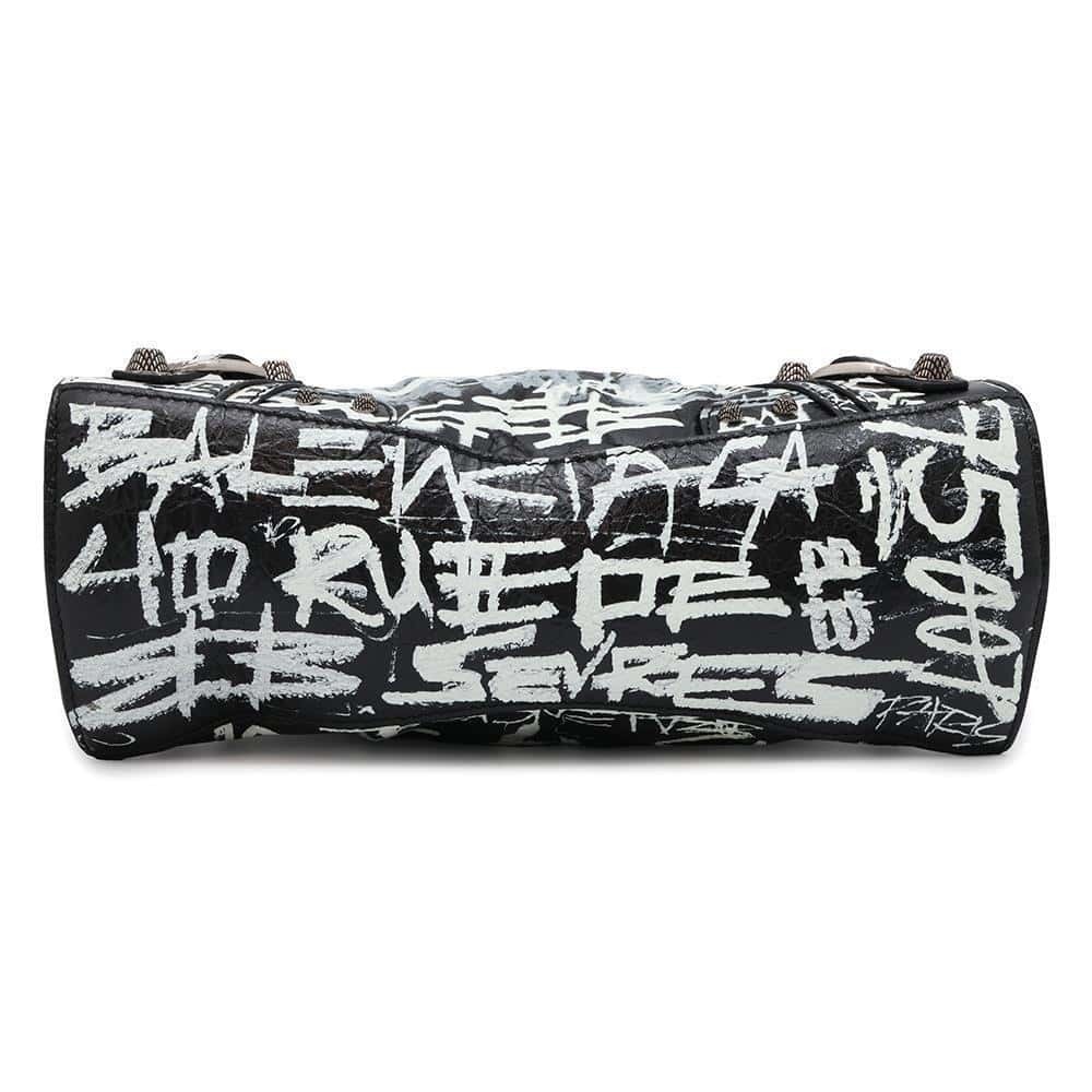 Balenciaga Neo Cagol Graffiti XS Handbag Shoulder Bag Black White - Picture 3 of 12